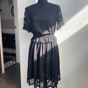 H&M black Swiss dot dress